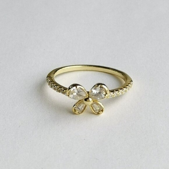 Butterfly Ring in CZ and Sterling Silver 14k gold overlay size 6 🆕 - Picture 3 of 7